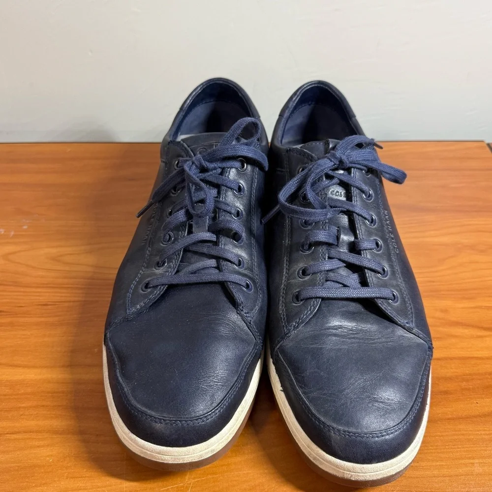 Cole Haan Grand Pro Spectator Sneakers Shoes Mens Navy Blue Leather C26434 Sz 12
